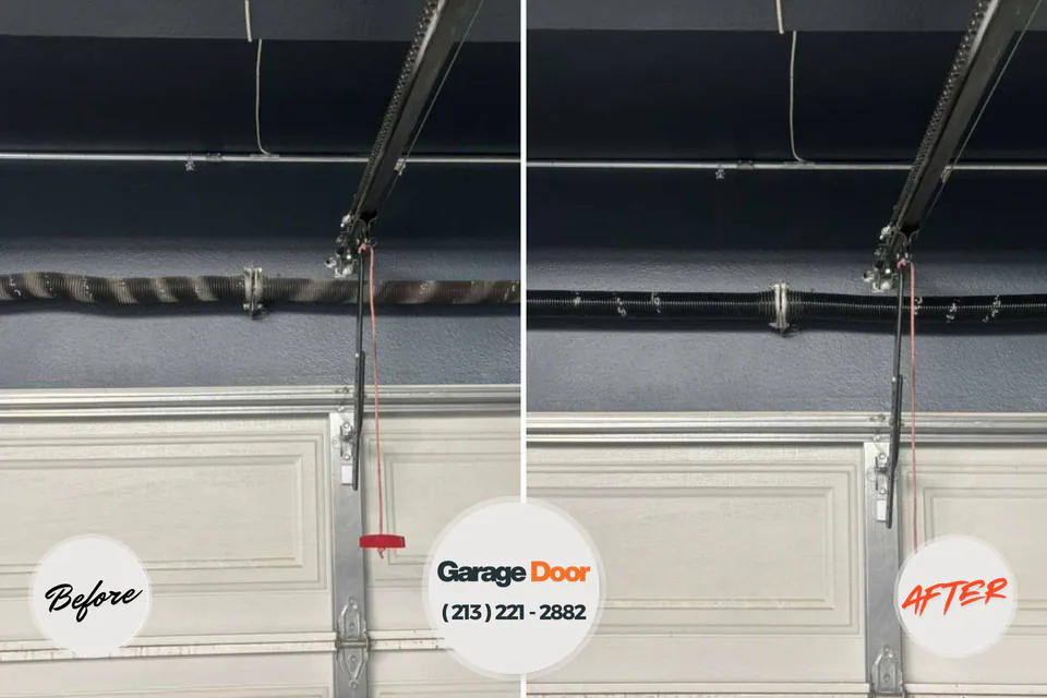 Before and after: garage door repair Round Lake Park, IL